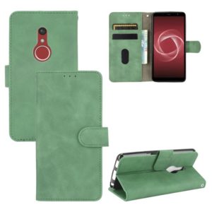 For Fujitsu Be4 Plus F-41B Solid Color Skin Feel Magnetic Buckle Horizontal Flip Calf Texture PU Leather Case with Holder & Card Slots & Wallet(Green) (OEM)