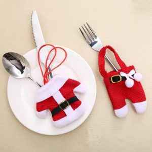 Christmas Table Decoration Christmas Small Clothes Pants Cutlery Cover(Plastic Button) (OEM)