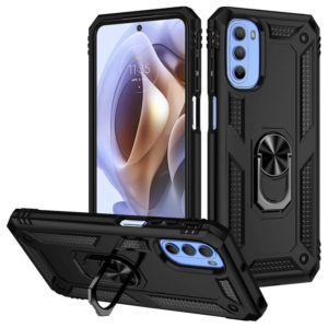 For Motorola Moto G31 / G41 Shockproof TPU + PC Phone Case with Holder(Black) (OEM)