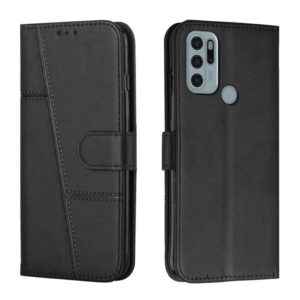 For Motorola Moto G60S Stitching Calf Texture Buckle Leather Phone Case(Black) (OEM)