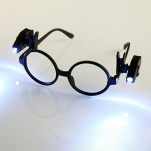 2 PCS Mini LED Flashlight Adjustable Eyeglass Clip Light Reading Ligh(Black) (OEM)