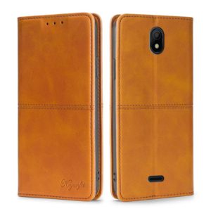 For Nokia C100 Cow Texture Magnetic Horizontal Flip Leather Phone Case(Light Brown) (OEM)