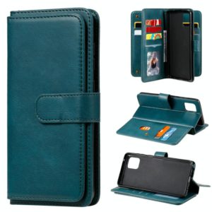 For Samsung Galaxy A81 / Note 10 Lite Multifunctional Magnetic Copper Buckle Horizontal Flip Solid Color Leather Case with 10 Card Slots & Wallet & Holder & Photo Frame(Dark Green) (OEM)