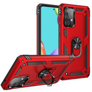 For Samsung Galaxy A52 5G / 4G Shockproof TPU + PC Protective Case with 360 Degree Rotating Holder(Red) (OEM)