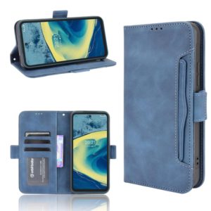 For Nokia XR20 Skin Feel Calf Pattern Horizontal Flip Leather Case with Holder & Card Slots & Photo Frame(Blue) (OEM)