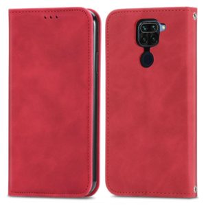 For Xiaomi Redmi 10X 4G / Redmi Note 9 Retro Skin Feel Business Magnetic Horizontal Flip Leather Case with Holder & Card Slots & Wallet & Photo Frame(Red) (OEM)