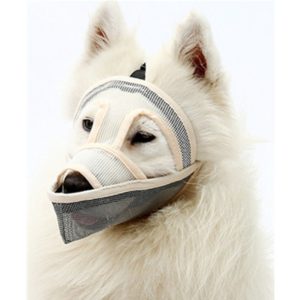 Small And Medium-sized Long-mouth Dog Mouth Cover Teddy Dog Mask, Size:XL(Cream-coloured) (OEM)