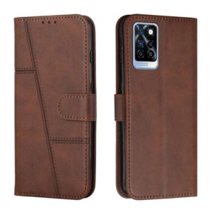For Infinix Note 10 Pro Stitching Calf Texture Buckle Leather Phone Case(Brown) (OEM)