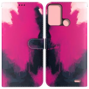 For ZTE Blade A52 Watercolor Pattern Horizontal Flip Leather Phone Case(Berry Color) (OEM)