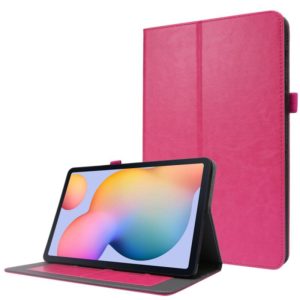 For Samsung Galaxy Tab S8 / Galaxy Tab S7 T870 2-Folding Business Horizontal Flip PU Leather Case with Card Slots & Holder(Rose Red) (OEM)