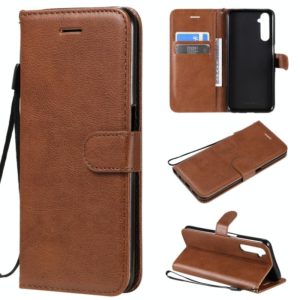 For OPPO Realme 6 Solid Color Horizontal Flip Protective Leather Case with Holder & Card Slots & Wallet & Lanyard(Brown) (OEM)