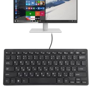 TT-A01 Ultra-thin Design Mini Wired Keyboard, Russian Version (Black) (OEM)