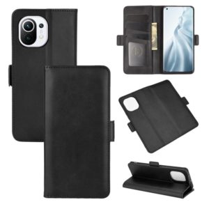 For Xiaomi Mi 11 Dual-side Magnetic Buckle Horizontal Flip Leather Case with Holder & Card Slots & Wallet(Black) (OEM)