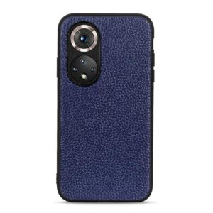 For Honor 50 Pro Accurate Hole Litchi Texture Leather Shockproof Case(Blue) (OEM)