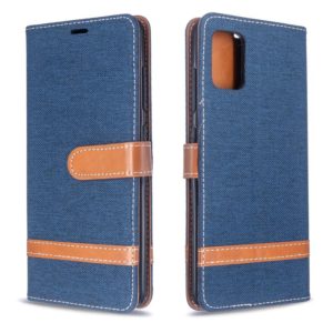 For Galaxy A51 Color Matching Denim Texture Horizontal Flip PU Leather Case with Holder & Card Slots & Wallet & Lanyard(Dark Blue) (OEM)