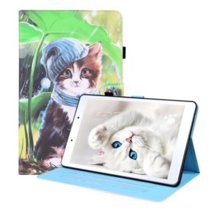 For Samsung Galaxy Tab A 8.0 2019 SM-T290 / SM-T295 Animal Pattern Horizontal Flip Leather Case with Holder & Card Slots & Photo Frame(Bib Kitten) (OEM)