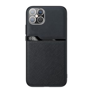 For iPhone 12 mini Skin-Friendly Frosted Leather + TPU All-Inclusive Phone Case with Metal Iron Sheet(Black) (OEM)