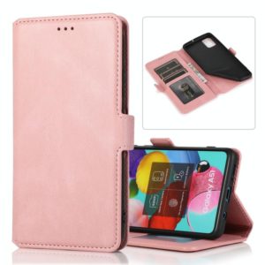 For Samsung Galaxy A51 Retro Magnetic Closing Clasp Horizontal Flip Leather Case with Holder & Card Slots & Photo Frame & Wallet(Rose Gold) (OEM)