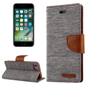 GOOSPERY CANVAS DIARY for iPhone 8 & 7 Canvas Texture Horizontal Flip Leather Case with Card Slots & Wallet & Holder(Grey) (GOOSPERY) (OEM)