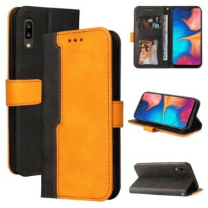 For Samsung Galaxy A20 / A30 Business Stitching-Color Horizontal Flip PU Leather Case with Holder & Card Slots & Photo Frame(Orange) (OEM)