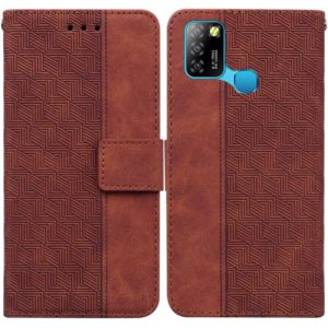 For Infinix Smart 5 X657 / Hot 10 Lite Geometric Embossed Leather Phone Case(Brown) (OEM)