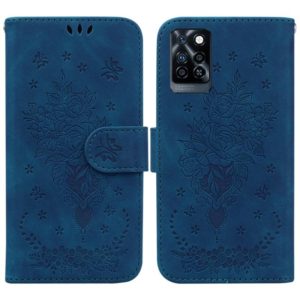 For Infinix Note 10 Pro X695 Butterfly Rose Embossed Leather Phone Case(Blue) (OEM)