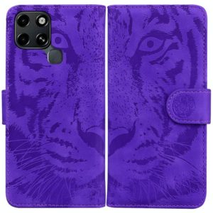 For Infinix Smart 6 Tiger Embossing Pattern Horizontal Flip Leather Phone Case(Purple) (OEM)