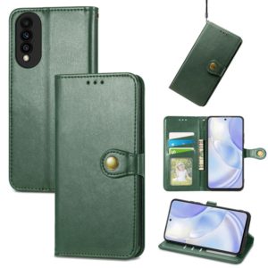 For Huawei Nova 8 SE Youth Solid Color Leather Buckle Phone Case with Lanyard & Photo Frame & Card Slot & Wallet & Stand Function(Green) (OEM)