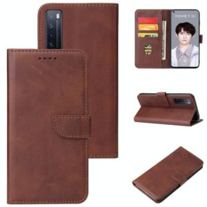 For Huawei nova 7 5G Calf Texture Buckle Horizontal Flip Leather Case with Holder & Card Slots & Wallet(Brown) (OEM)