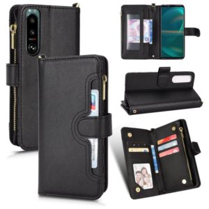 For Sony Xperia 5 III Litchi Texture Zipper Leather Phone Case(Black) (OEM)