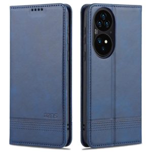 For Huawei P50 Pro AZNS Magnetic Calf Texture Horizontal Flip Leather Case with Card Slots & Holder & Wallet(Dark Blue) (AZNS) (OEM)