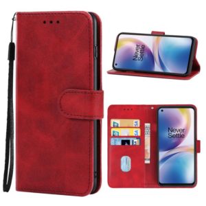 Leather Phone Case For OnePlus Nord 2 5G(Red) (OEM)