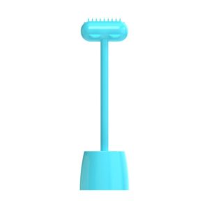 Pet Cat and Dog Supplies Long Handle Comb With Base(Blue) (OEM)