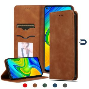 For Redmi Note 9 / Redmi 10X 4G Retro Skin Feel Business Magnetic Horizontal Flip Leather Case(Brown) (OEM)