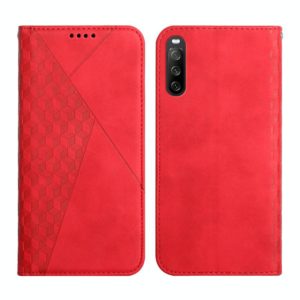 For Sony Xperia 10 III Diamond Splicing Skin Feel Magnetic Leather Phone Case(Red) (OEM)