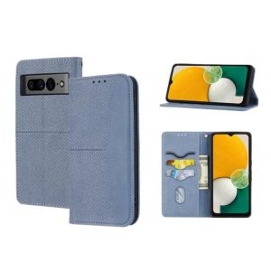 For Google Pixel 7 Pro Woven Texture Stitching Magnetic PU Leather Phone Case(Grey) (OEM)