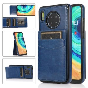 For Huawei Mate 30 Solid Color PC + TPU Protective Case with Holder & Card Slots(Blue) (OEM)