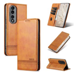 For Honor 70 Pro AZNS Magnetic Calf Texture Flip Leather Phone Case(Light Brown) (AZNS) (OEM)