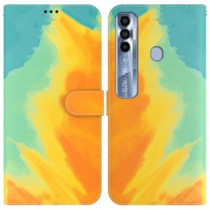 For Tecno Spark 7 Pro Watercolor Pattern Horizontal Flip Leather Phone Case(Autumn Leaf Color) (OEM)
