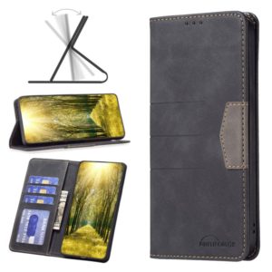 For Infinix Note 11 Pro BF10 Color Block Magnetic Flip Leather Phone Case(Black) (OEM)