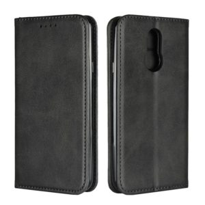 For LG Q7 Calf Texture Magnetic Horizontal Flip Leather Case with Holder & Card Slots & Wallet(Black) (OEM)