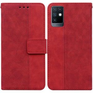 For Infinix Note 10 X693 Geometric Embossed Leather Phone Case(Red) (OEM)