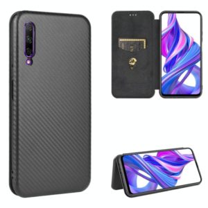 For Huawei Honor 9X Pro Carbon Fiber Texture Horizontal Flip TPU + PC + PU Leather Case with Card Slot(Black) (OEM)