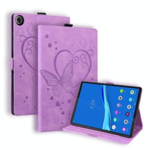 For Lenovo Tab M10 HD (Gen 2) 2020 10.1 TB-X306F Love Butterfly Pattern Horizontal Flip Leather Case with Holder(Purple) (OEM)
