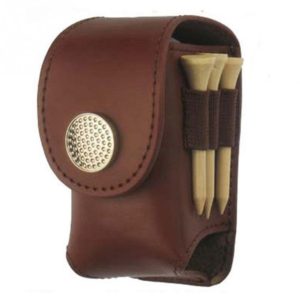 Portable Golf Ball Holder Waist Pouch Bag Leather Cool Golf Tee Bag Sports Accessory(Brown) (OEM)