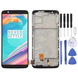 For OnePlus 5T A5010 TFT Material LCD Screen and Digitizer Full Assembly with Frame (Black) (OEM)