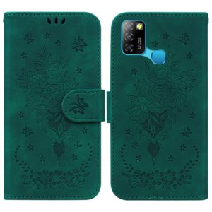 For Infinix Smart 5 X657 / Hot 10 Lite Butterfly Rose Embossed Leather Phone Case(Green) (OEM)