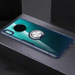 For Huawei Mate 30 Shockproof TPU + Acrylic Protective Case with Metal Ring Holder(Navy Blue) (OEM)