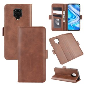 For Xiaomi Redmi Note 9 Pro Dual-side Magnetic Buckle Horizontal Flip Leather Case with Holder & Card Slots & Wallet(Brown) (OEM)