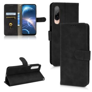 For HTC Desire 22 Pro Skin Feel Magnetic Flip Leather Phone Case(Black) (OEM)